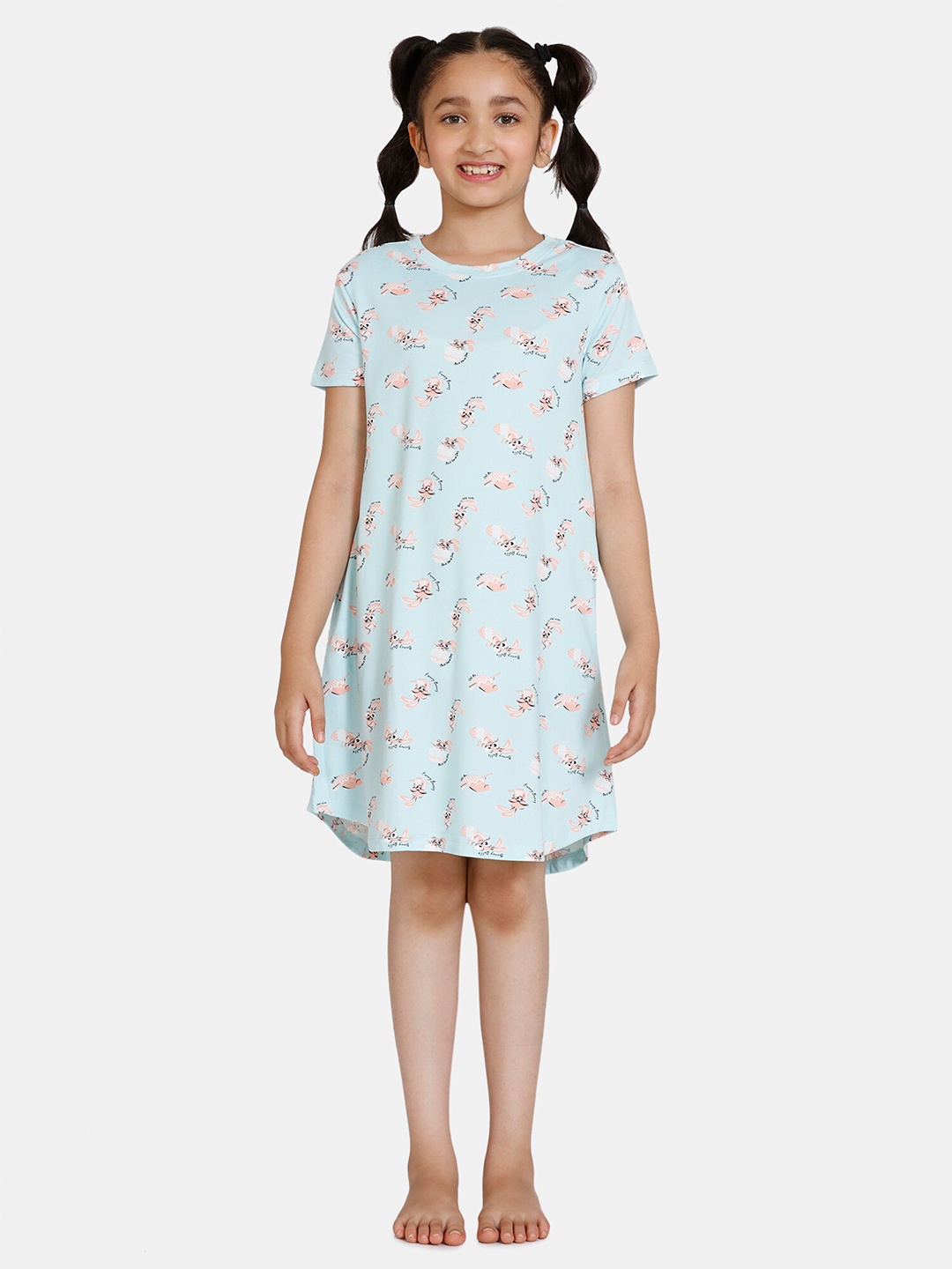 

Zivame Printed Cotton Nightdress, Blue