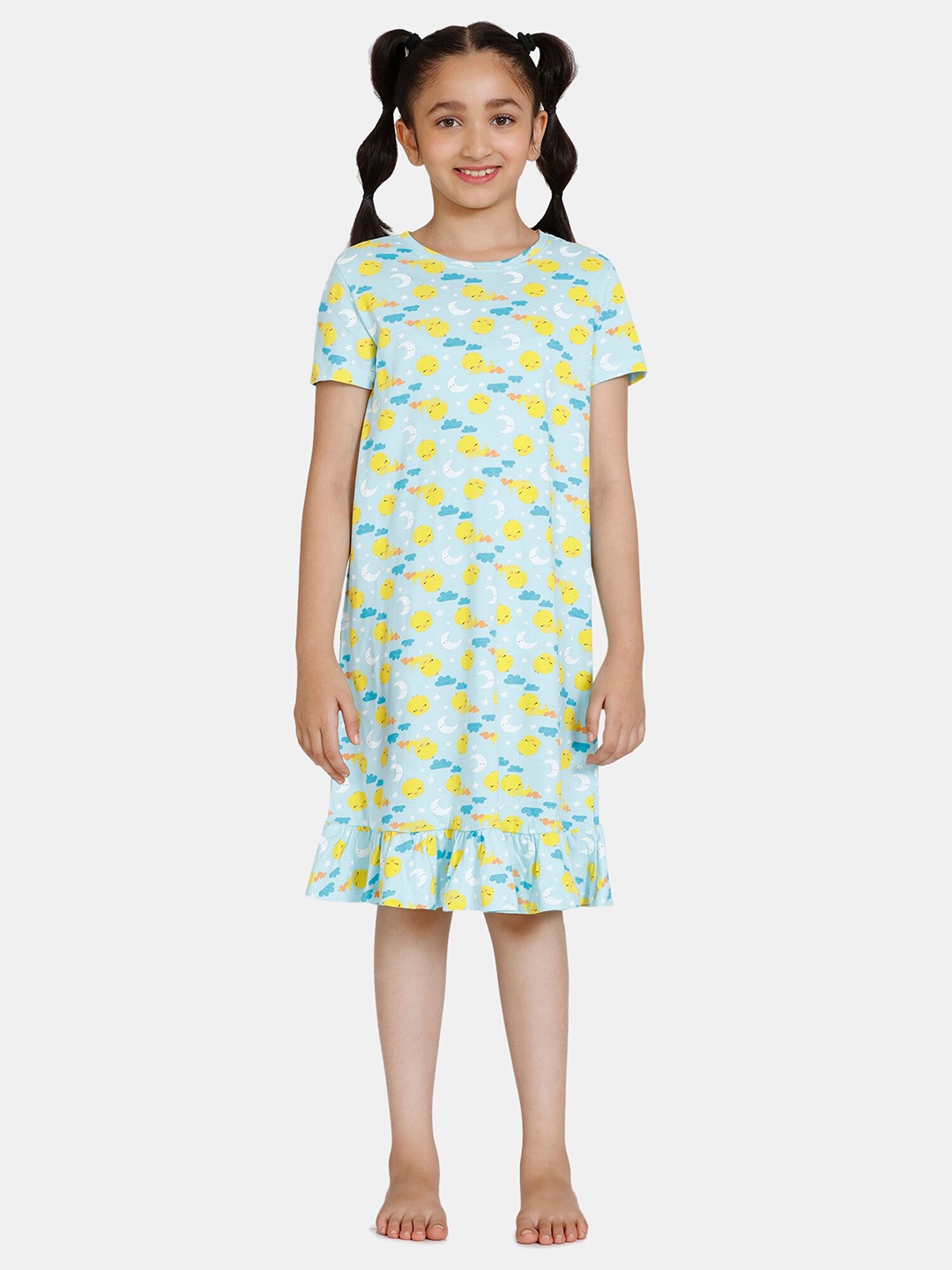 

Zivame Printed Cotton Nightdress, Sea green