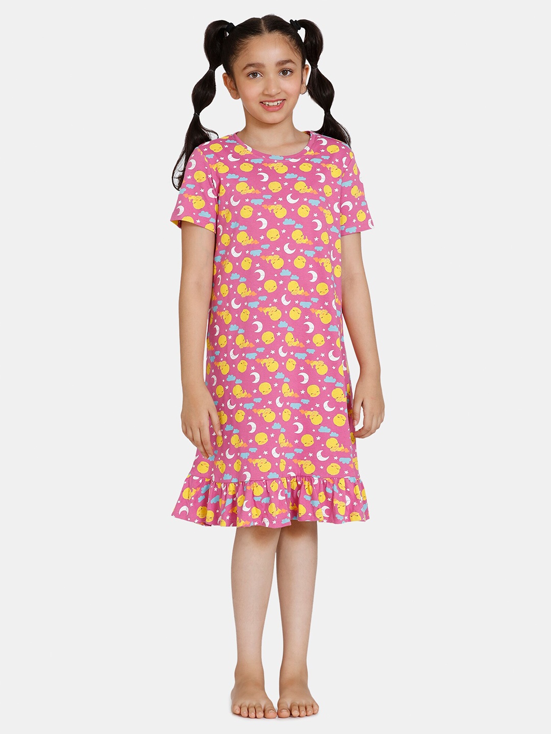 

Zivame Printed Cotton Nightdress, Pink