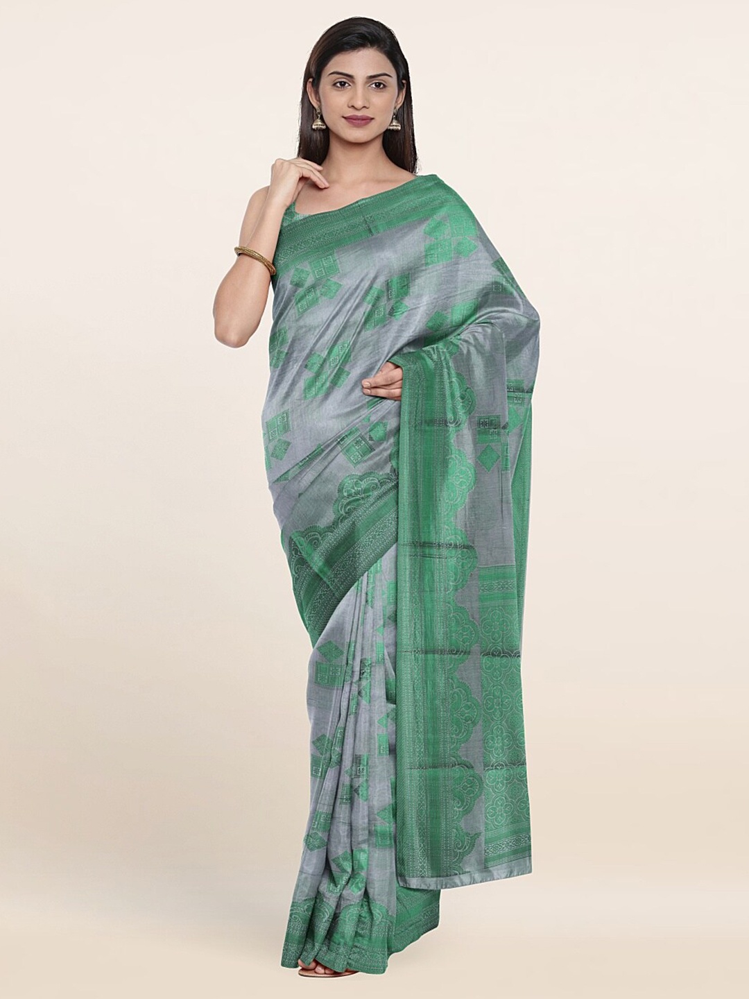 

Pothys Ethnic Motifs Saree, Grey