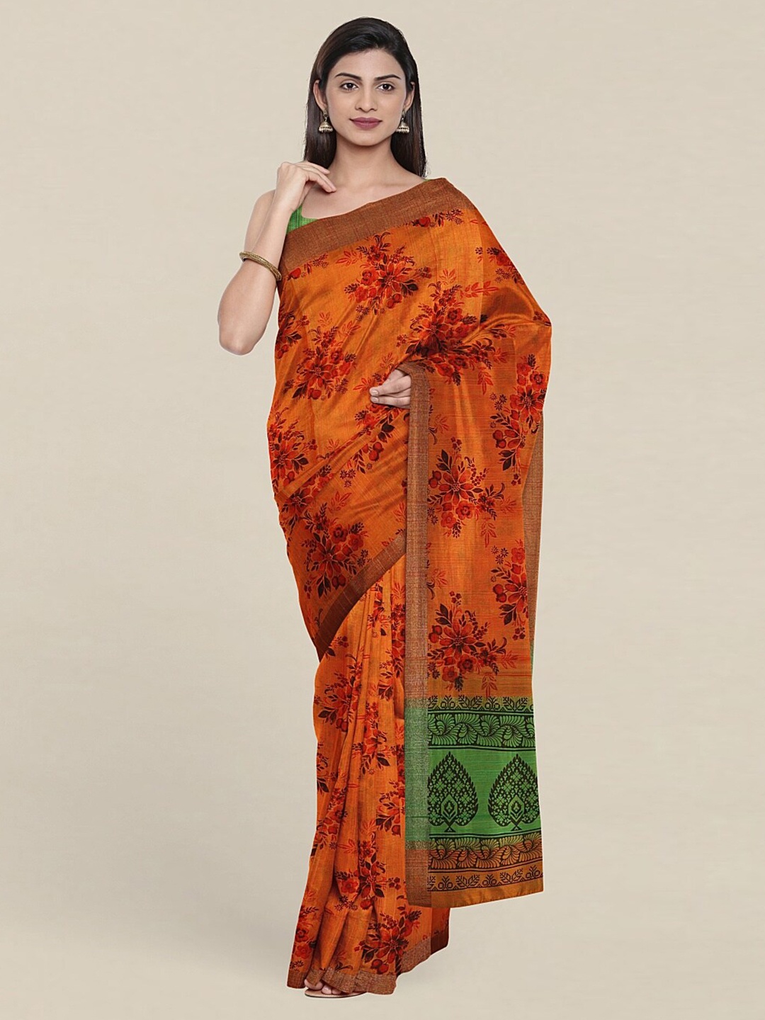 

Pothys Floral Zari Saree, Orange