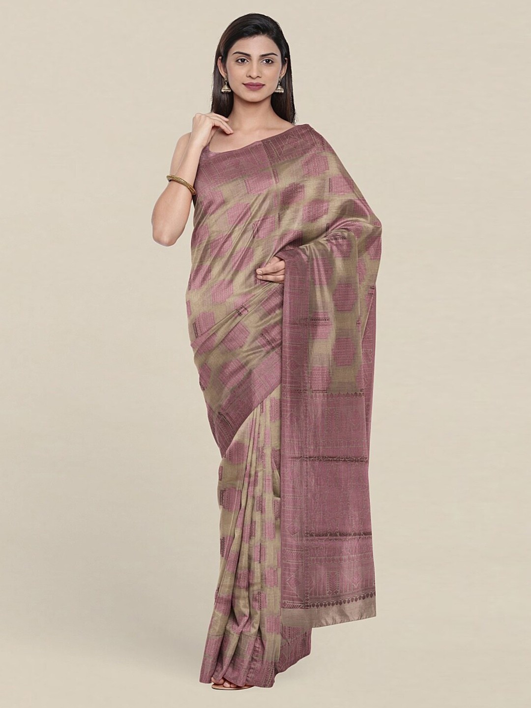 

Pothys Ethnic Motifs Woven Design Festive Saree, Cream