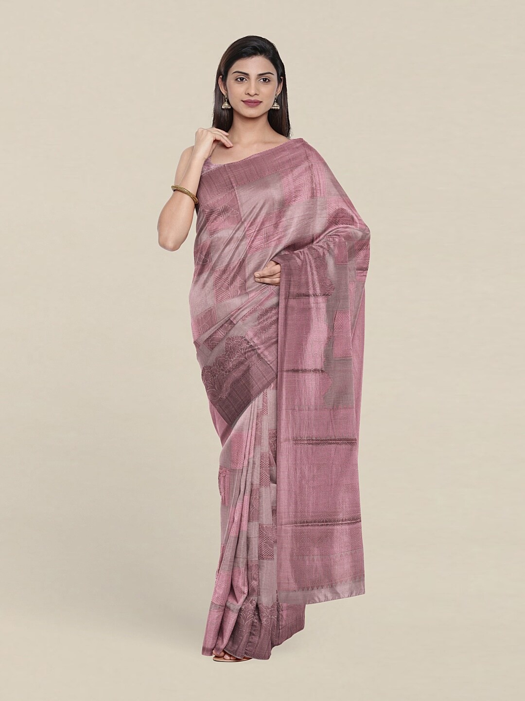 

Pothys Ethnic Motifs Woven Design Festive Saree, Pink