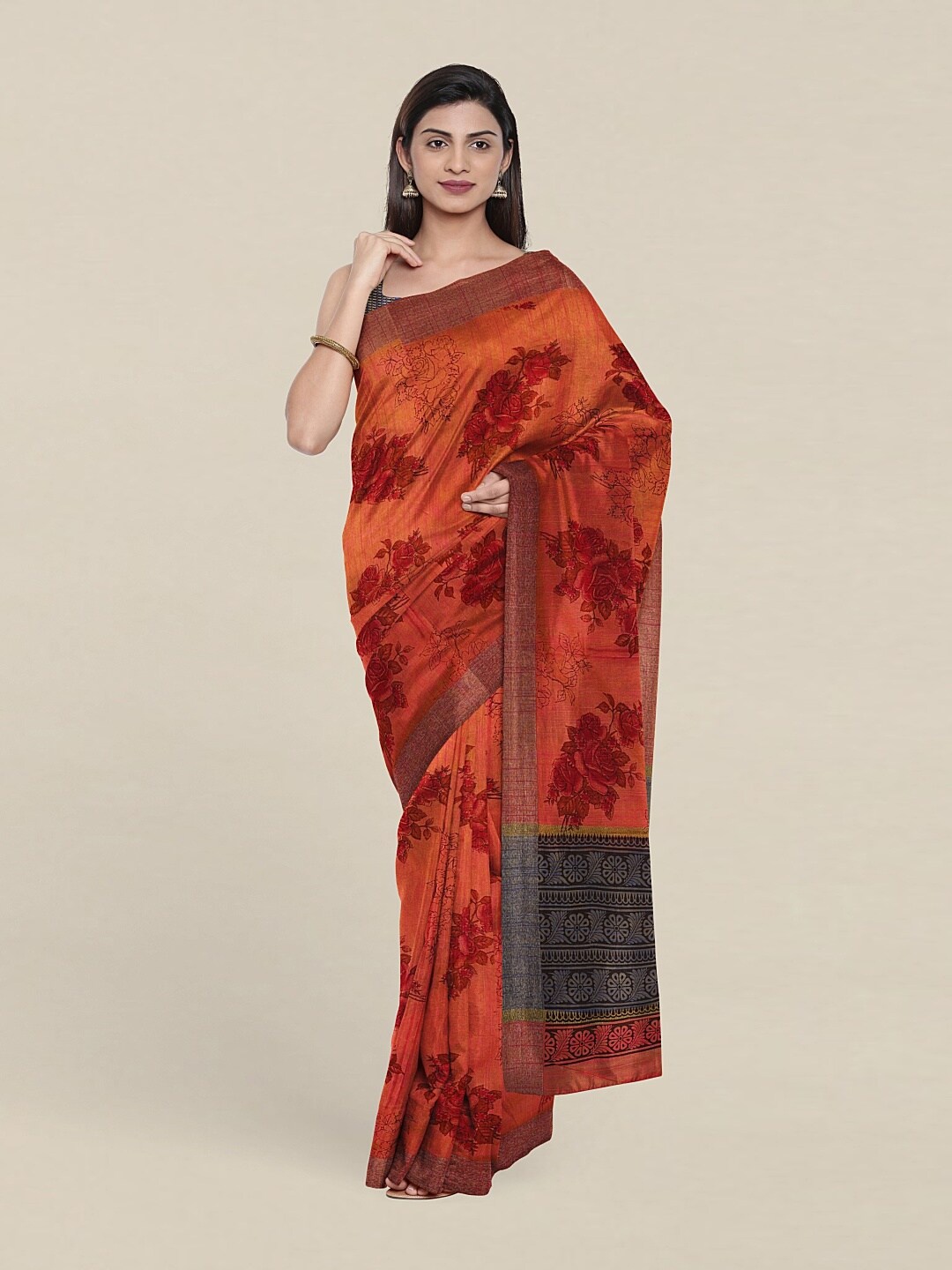 

Pothys Floral Zari Saree, Pink