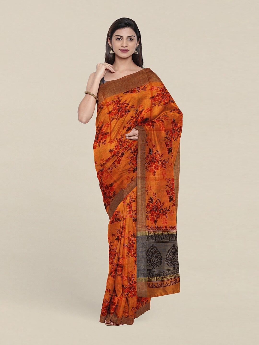 

Pothys Floral Zari Saree, Orange