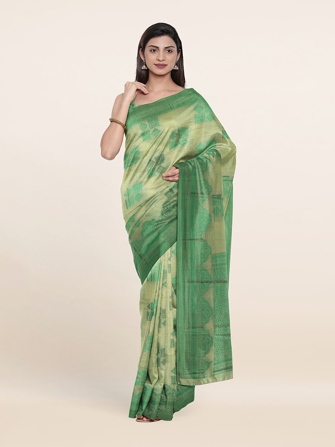 

Pothys Ethnic Motifs Woven Design Festive Saree, Green