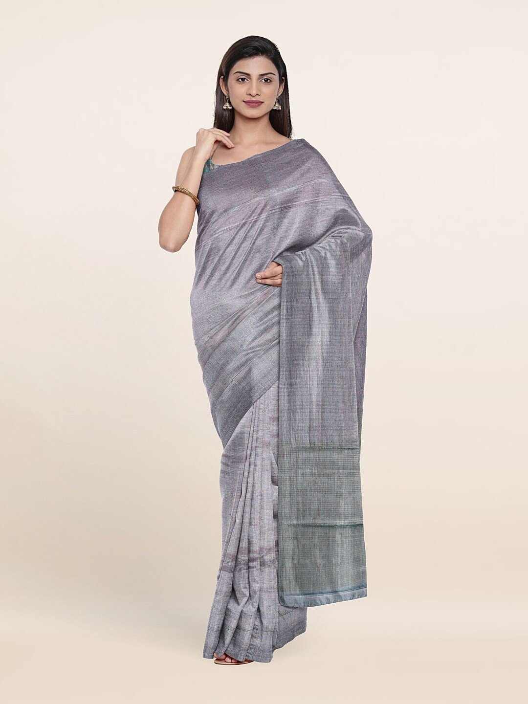 

Pothys Woven Design Saree, Grey