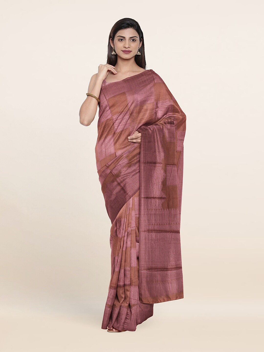 

Pothys Woven Design Saree, Peach