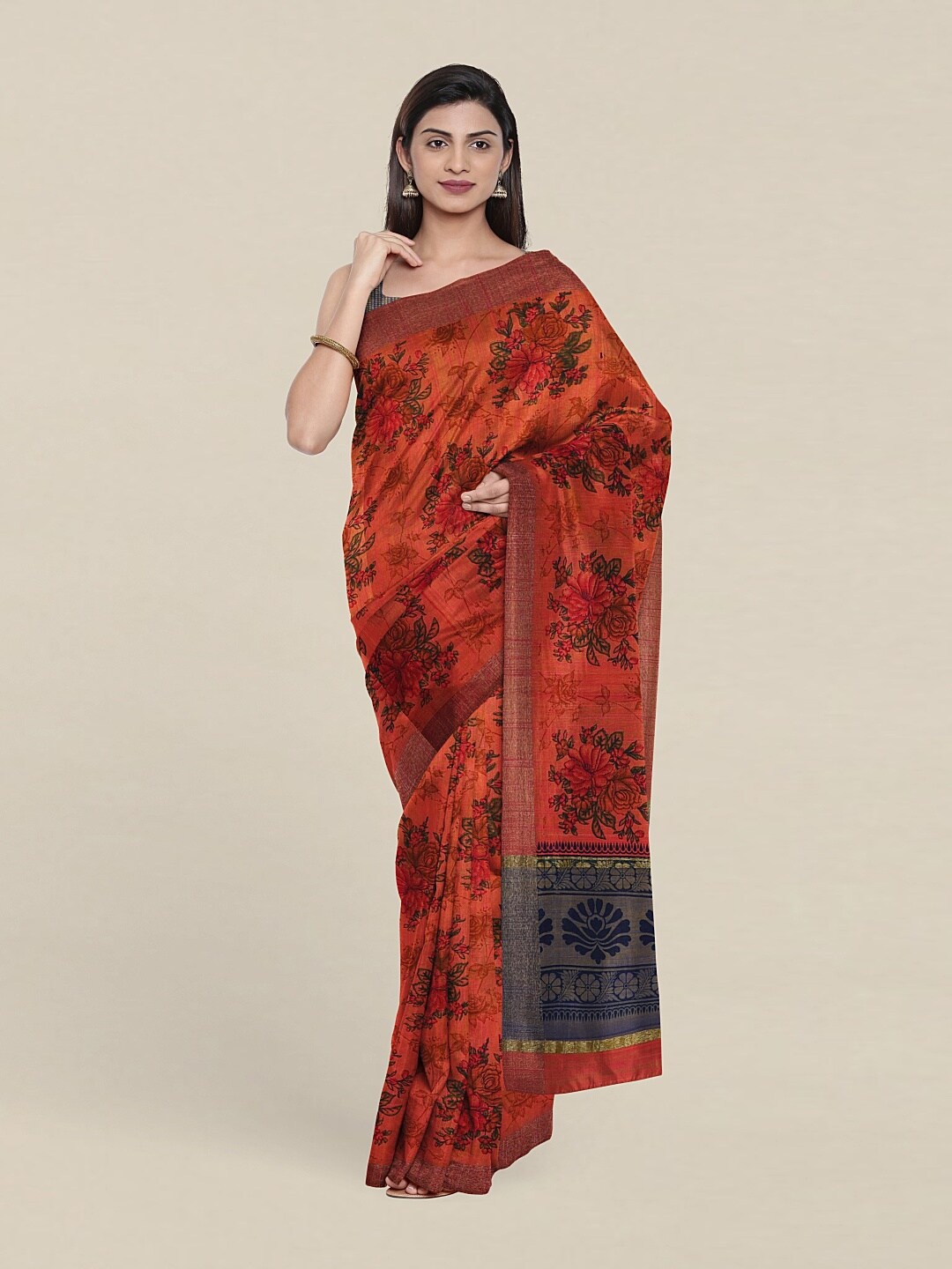 

Pothys Floral Zari Saree, Pink