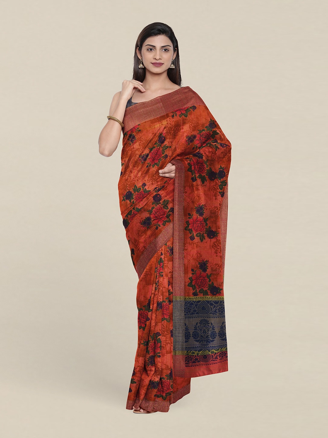 

Pothys Floral Zari Saree, Orange