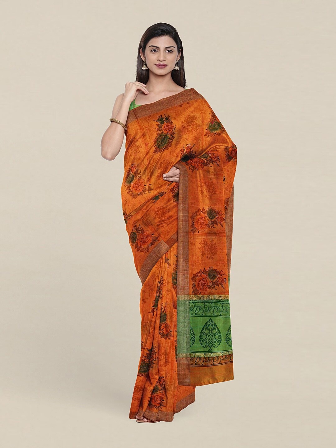 

Pothys Floral Saree, Orange