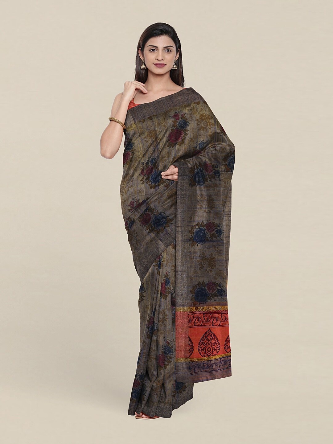 

Pothys Floral Saree, Grey