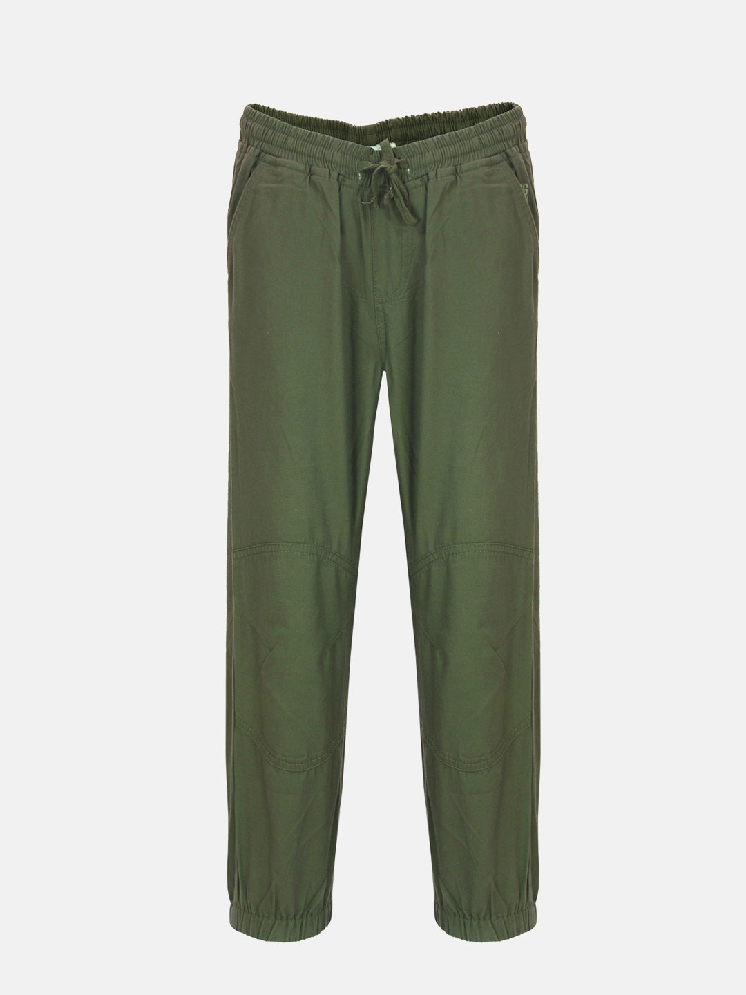 

Blue Giraffe Boys Olive Green Solid Joggers