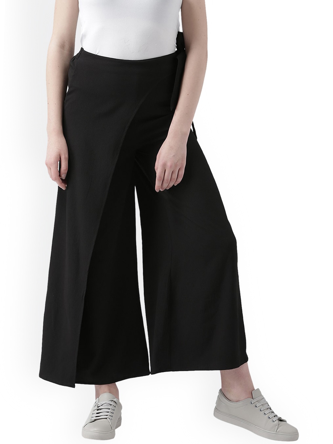 

DODO & MOA Women Smart Flared High-Rise Trousers, Black
