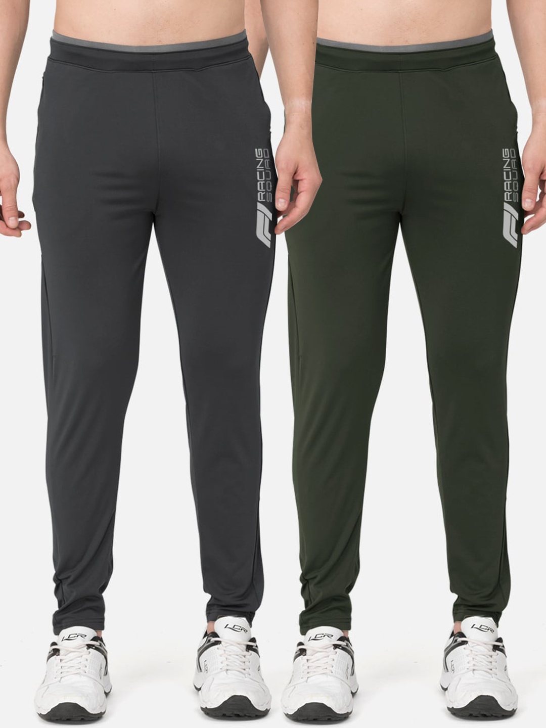 

BULLMER Men Pack of 2 Slim-fit Track Pants, Olive