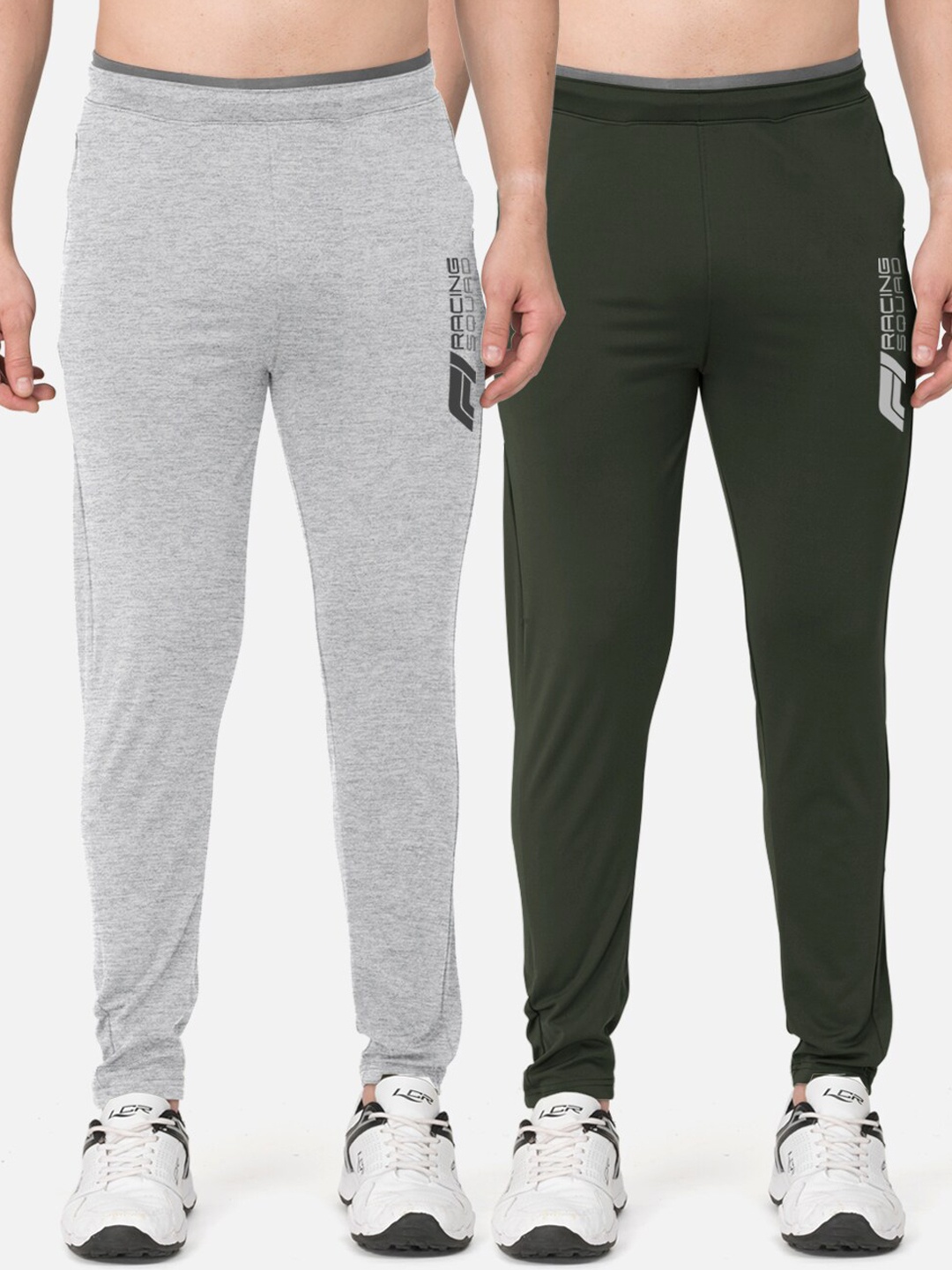 

BULLMER Men Pack of 2 Slim-fit Track Pants, Olive
