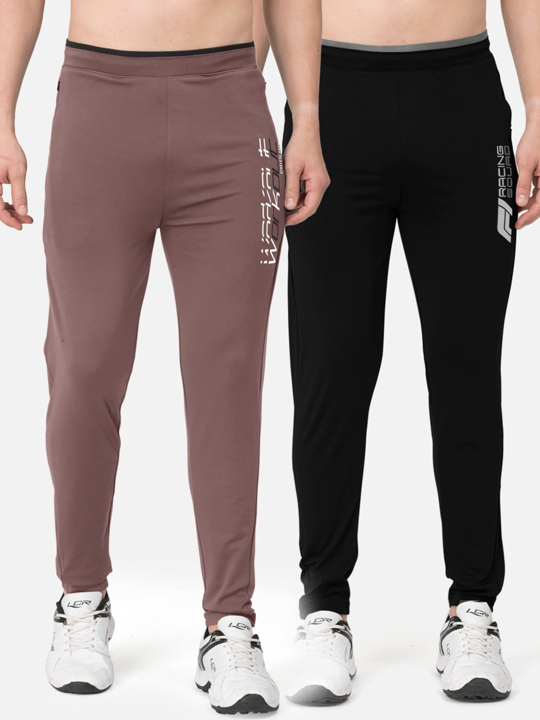 

BULLMER Men Pack of 2 Slim-fit Track Pants, Black