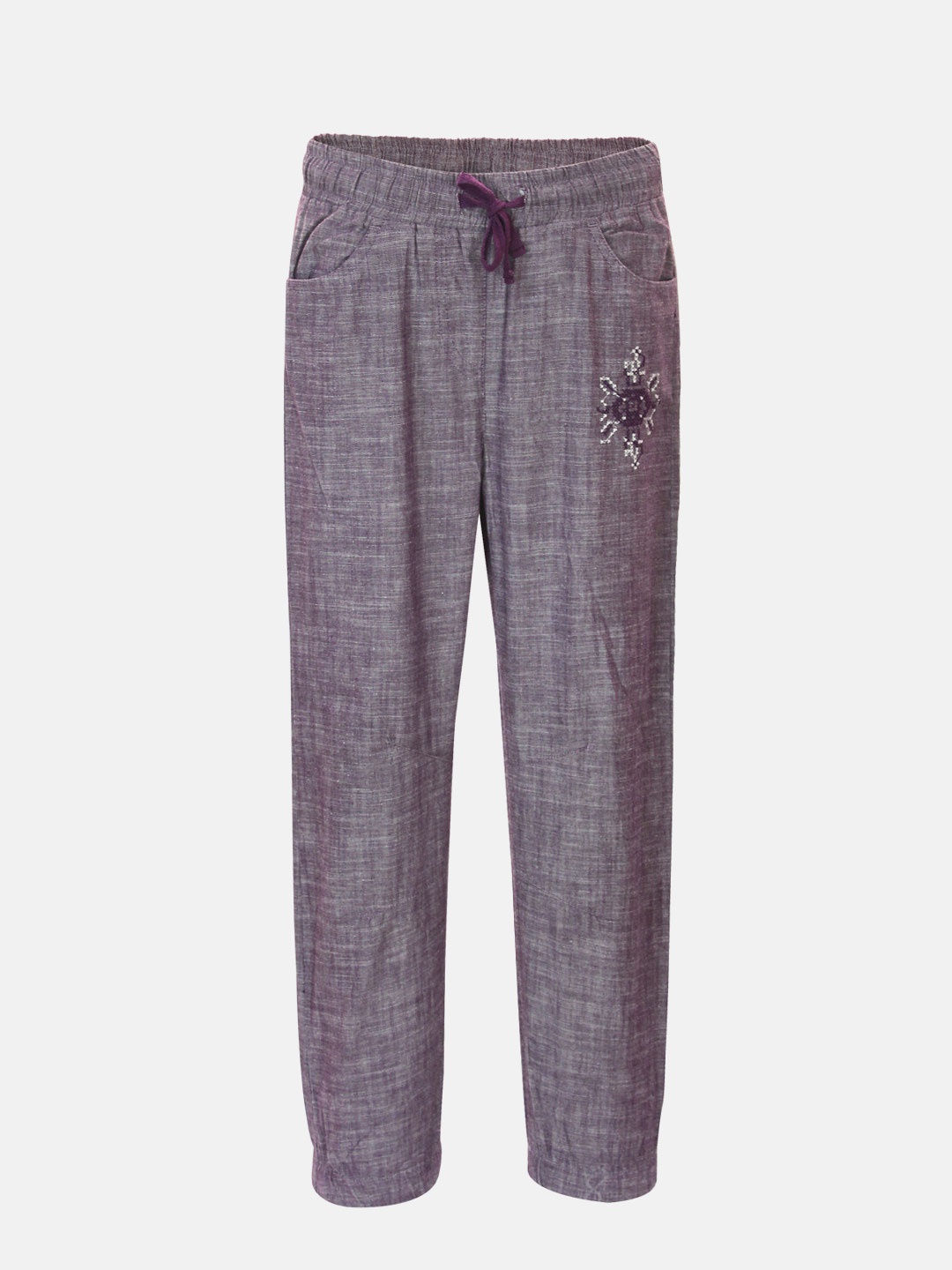 

Blue Giraffe Girls Purple Solid Joggers