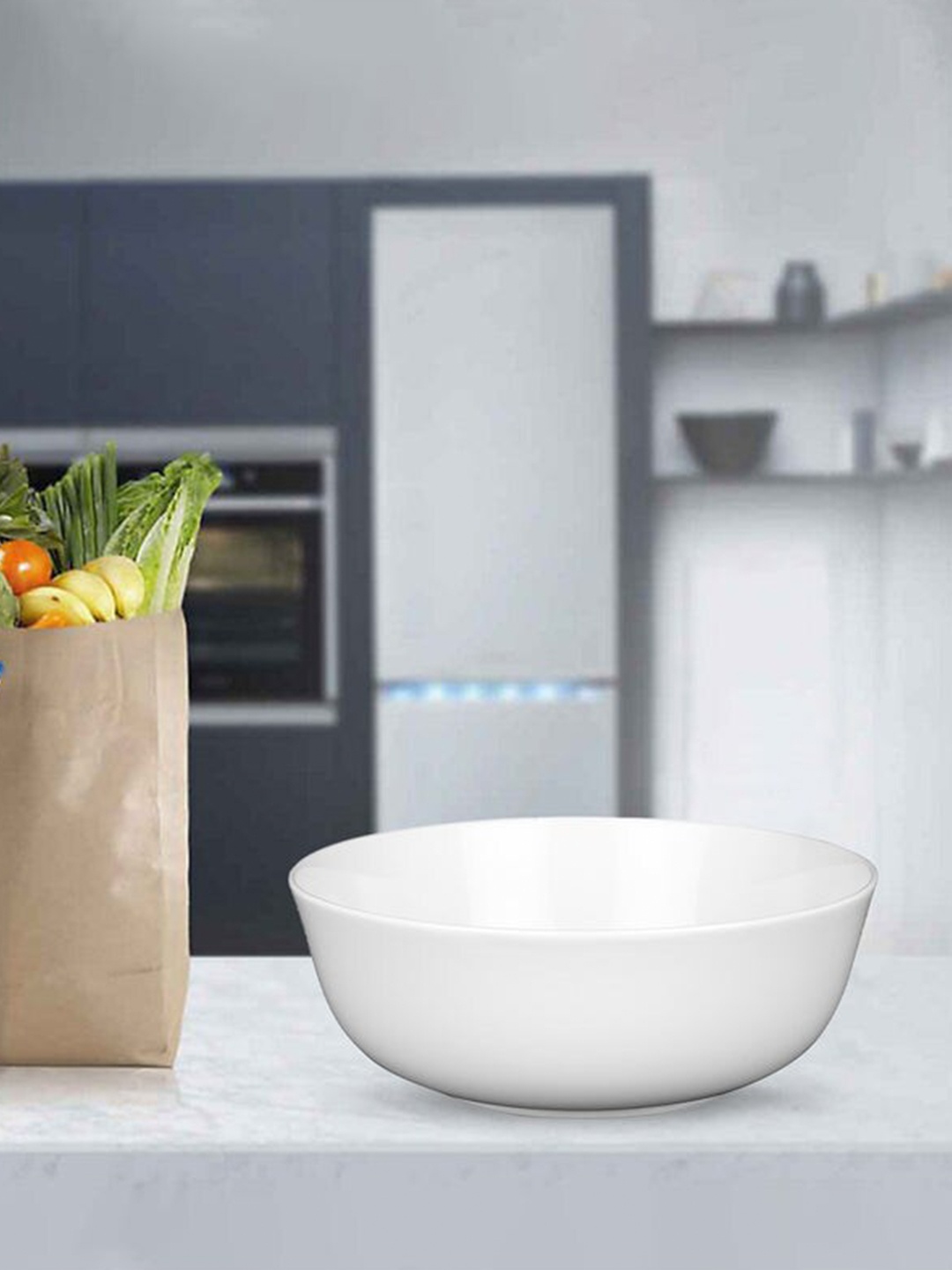 

Athome by Nilkamal White Round Ceramic Glossy Bowl