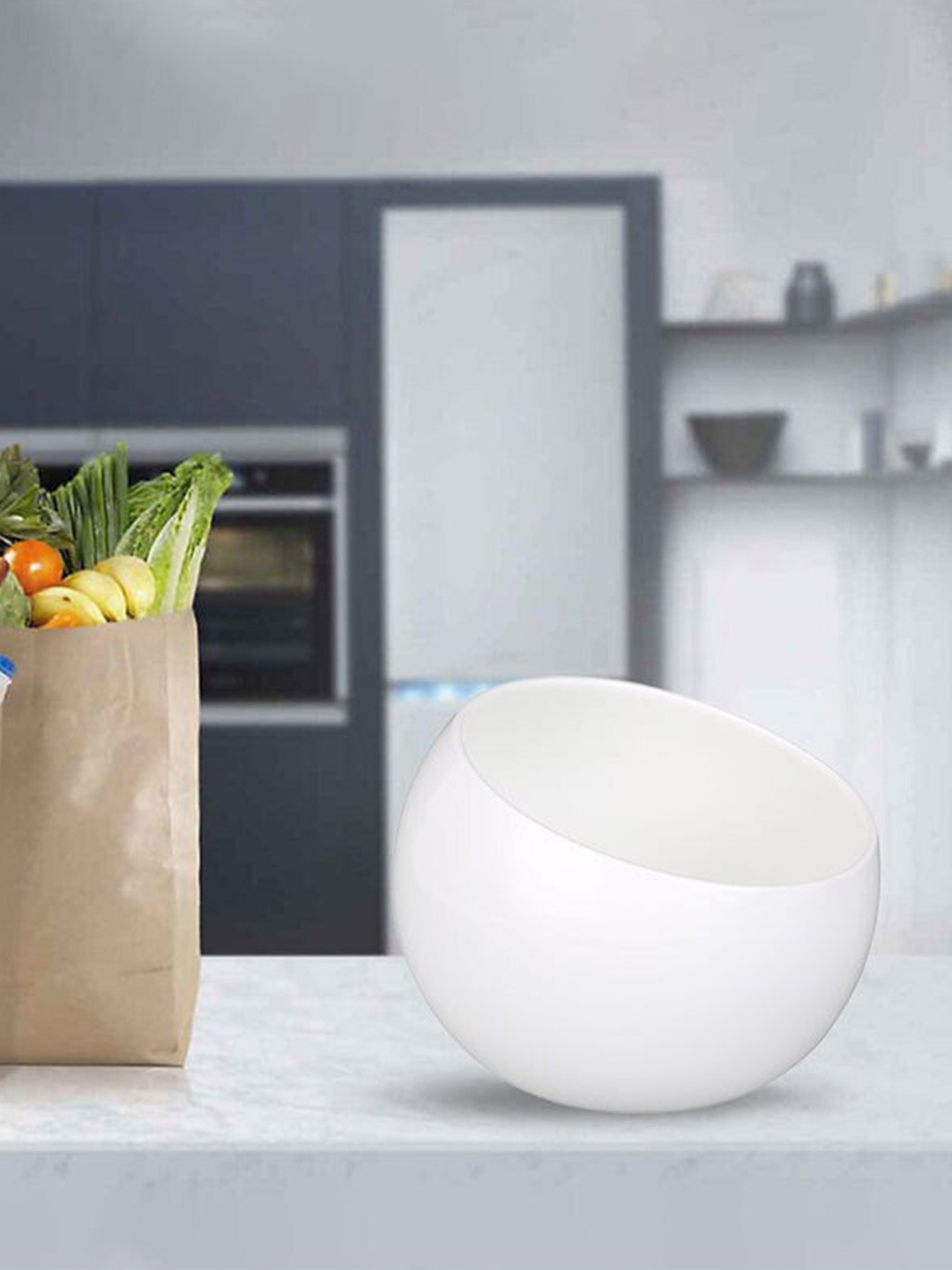 

Athome by Nilkamal Shera White Ceramic Glossy Bowl