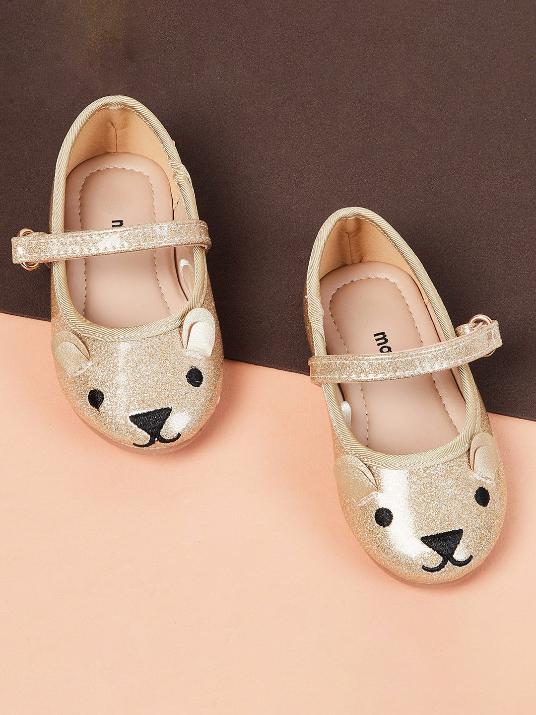 

max Girls Embellished Ballerinas, Gold