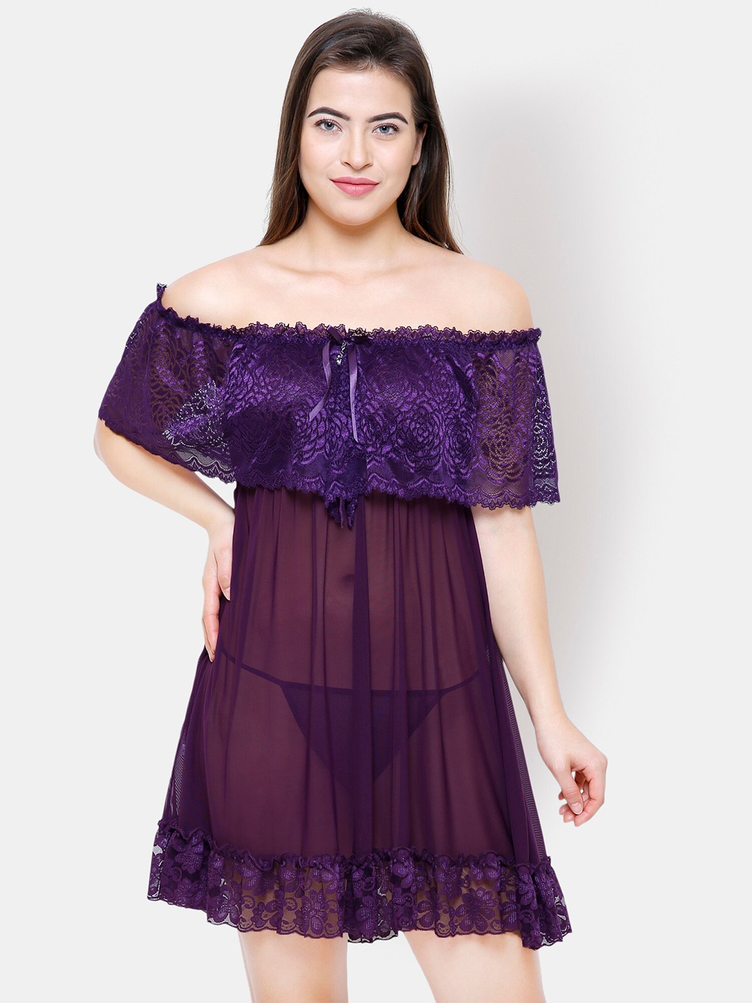 

FashionRack Strapless Baby Doll, Purple