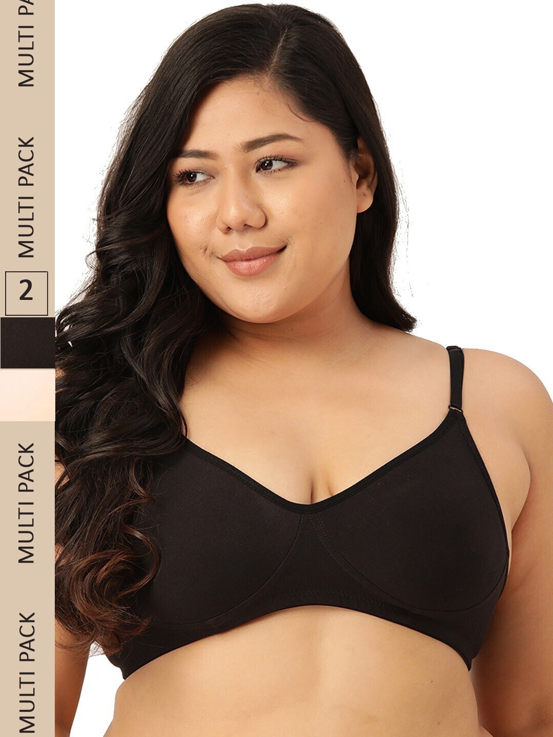 

Leading Lady Set Of 2 Non Wired Non Padded Bra, Black