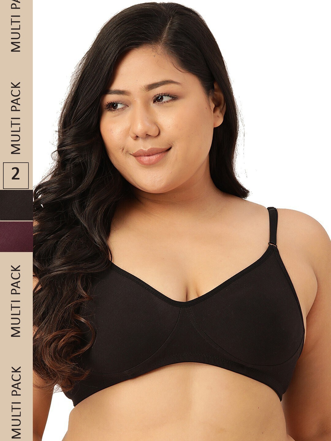 

Leading Lady Set Of 2 Non Wired Non Padded Bra, Black