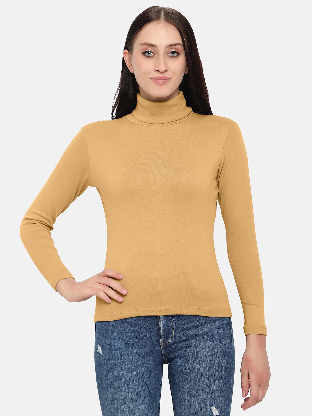 

DIAZ Turtle Neck Pullover Sweatshirt, Beige