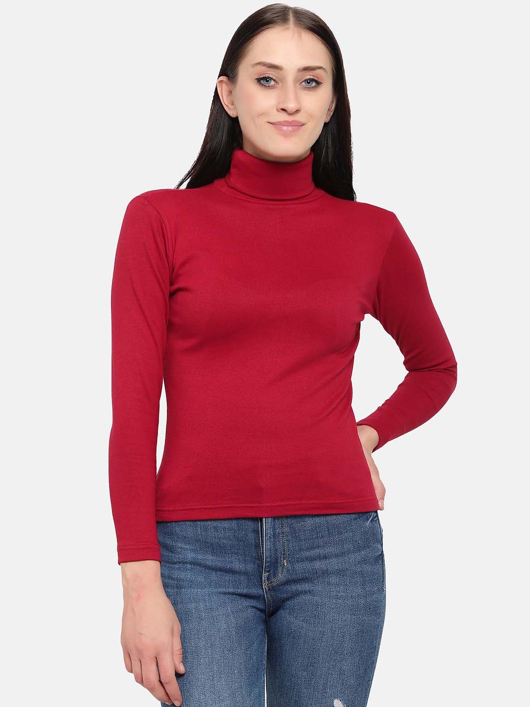 

DIAZ Turtle Neck Pullover Sweatshirt, Maroon