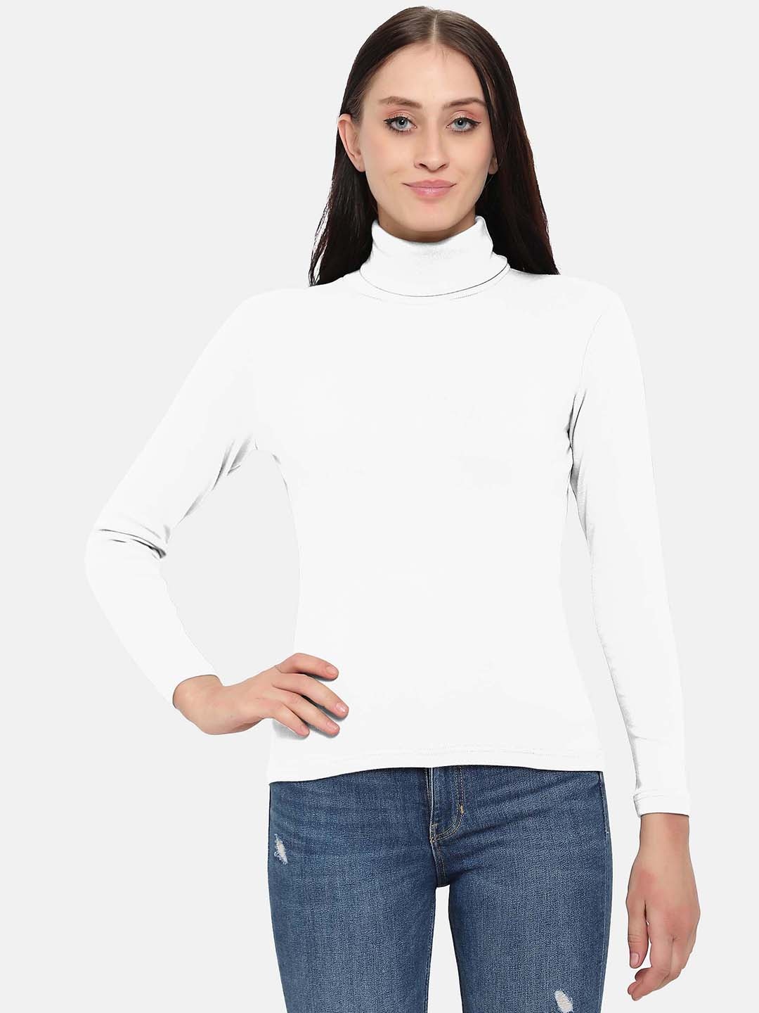 

DIAZ Turtle Neck Pullover Sweatshirt, White