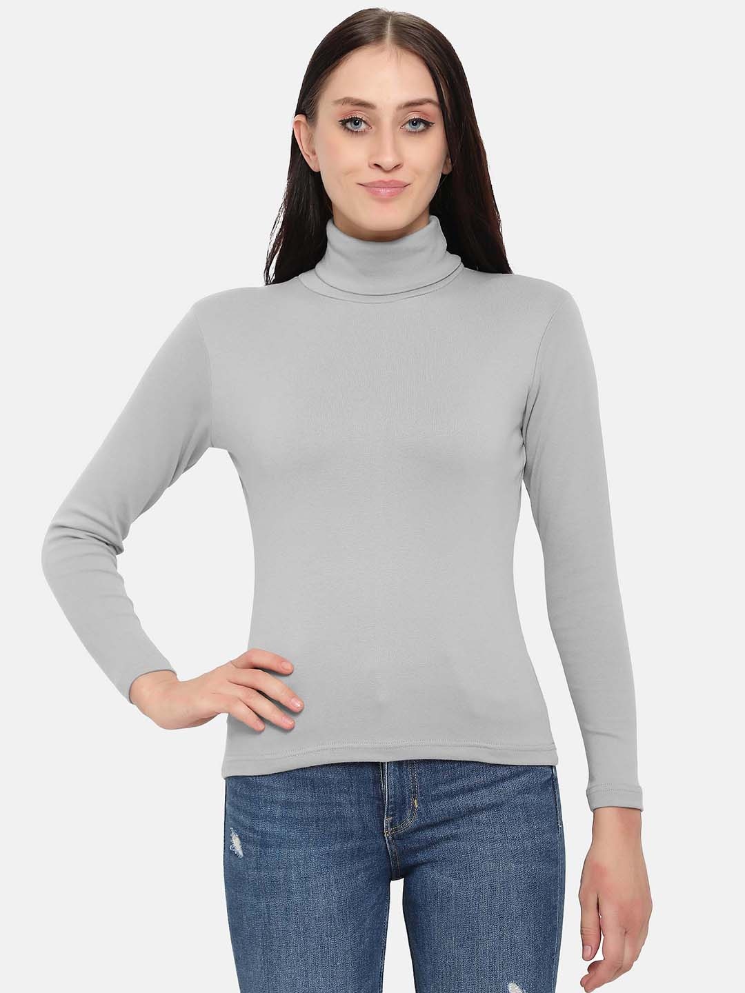 

DIAZ Turtle Neck Pullover Sweatshirt, Grey