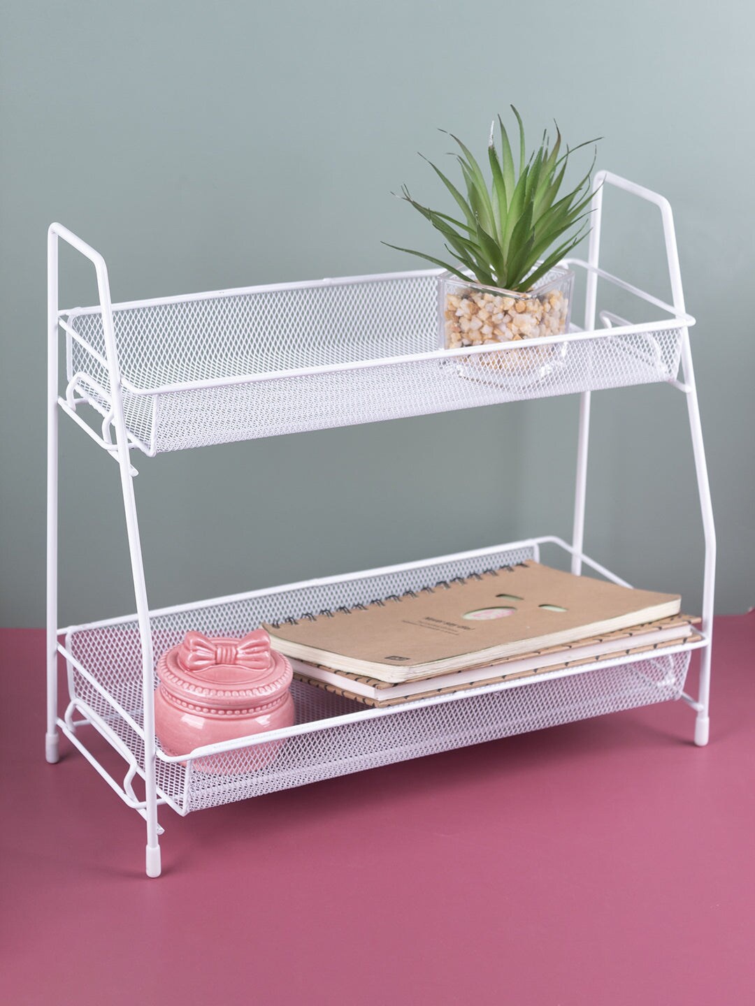 

MARKET99 Heavy Duty Metal White Multi-Utility Storage Rack Organiser