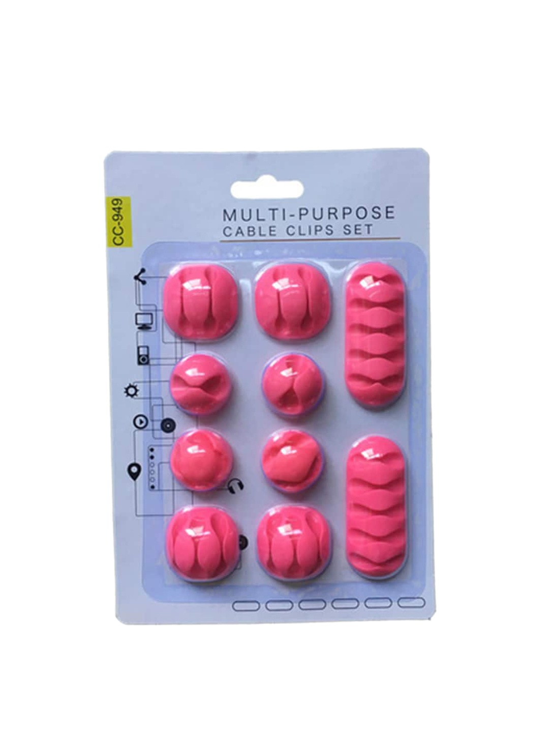 

MARKET99 Set of 10 Pink Cable Organizer