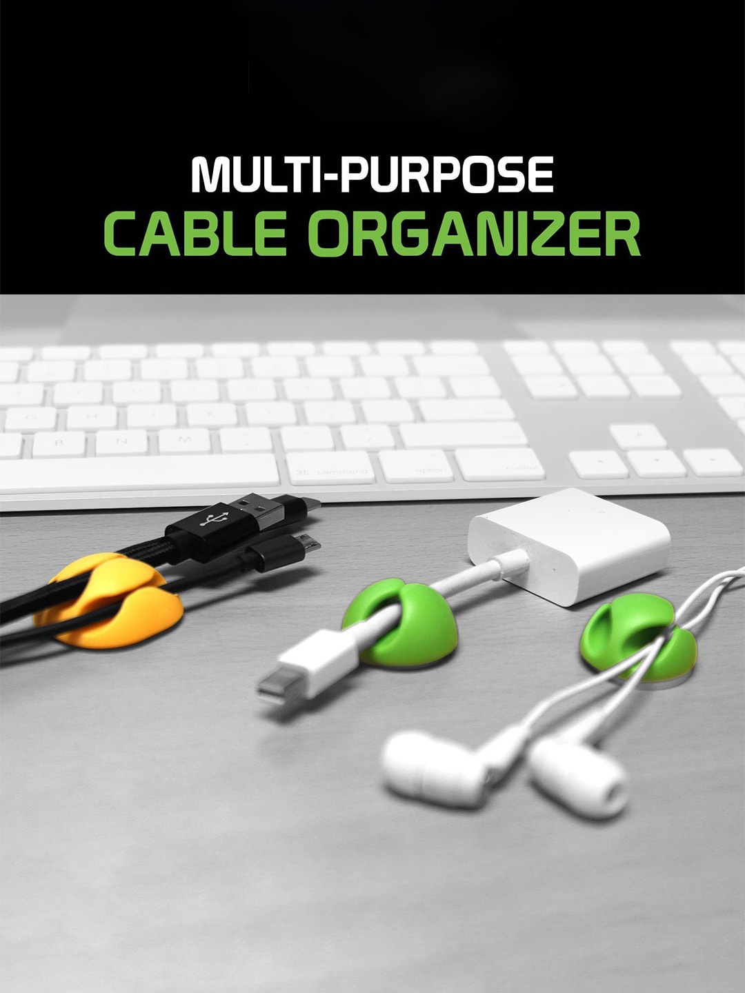 

MARKET99 Green Set Of 10 Cable Organizer