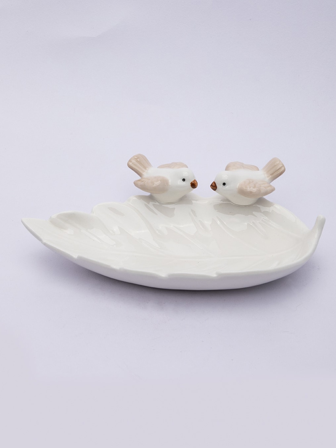 

MARKET99 Crafted Bird Jewelry Holder Tray Organisers, White