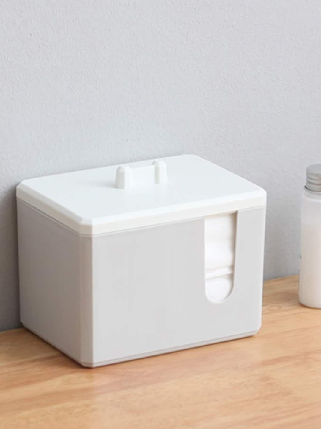 

MARKET99 White 4 Grids Qtip Holder Bathroom Storage Organizer