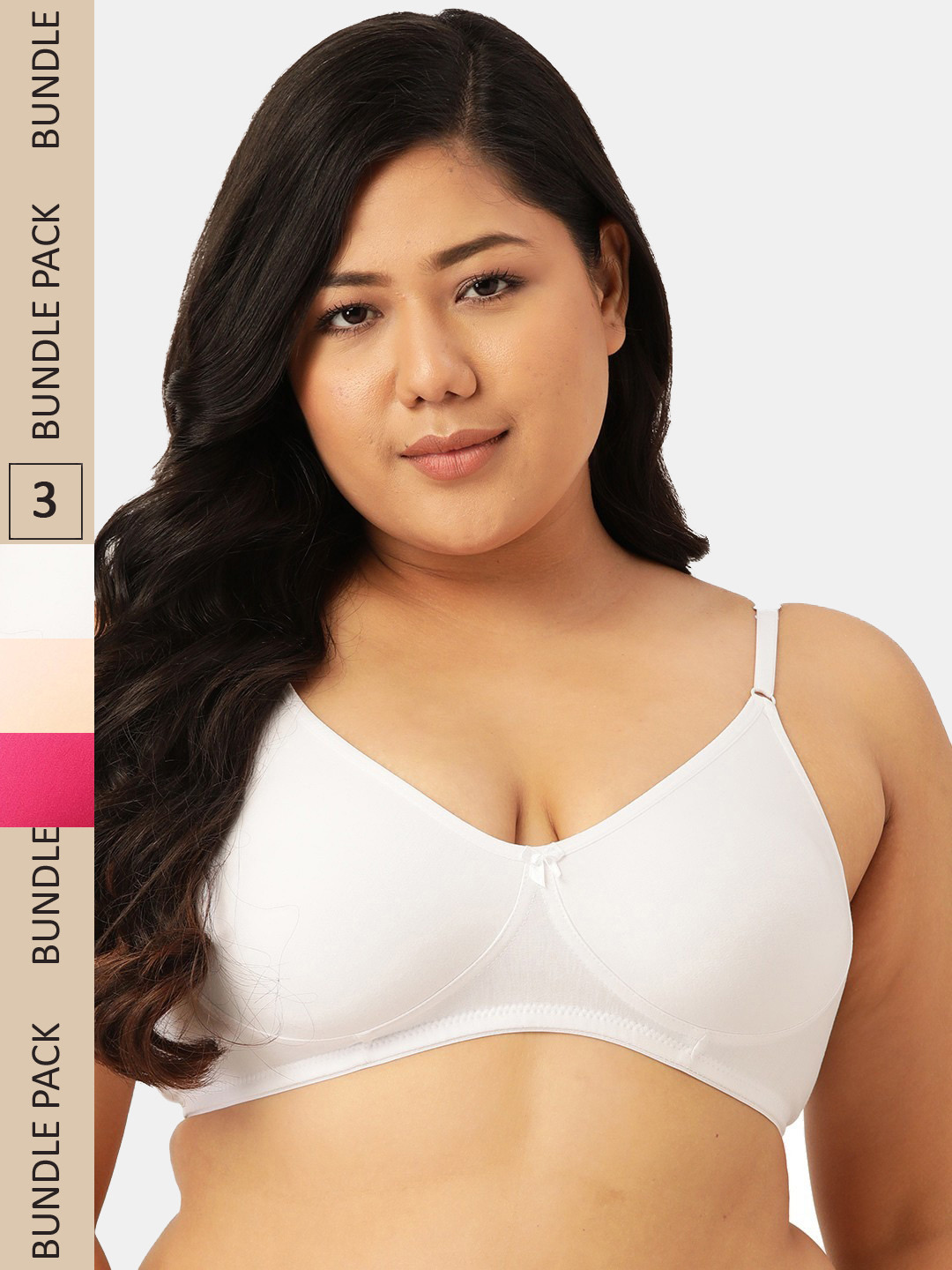 

Leading Lady Set Of 3 Non Wired Non Padded Bra, White