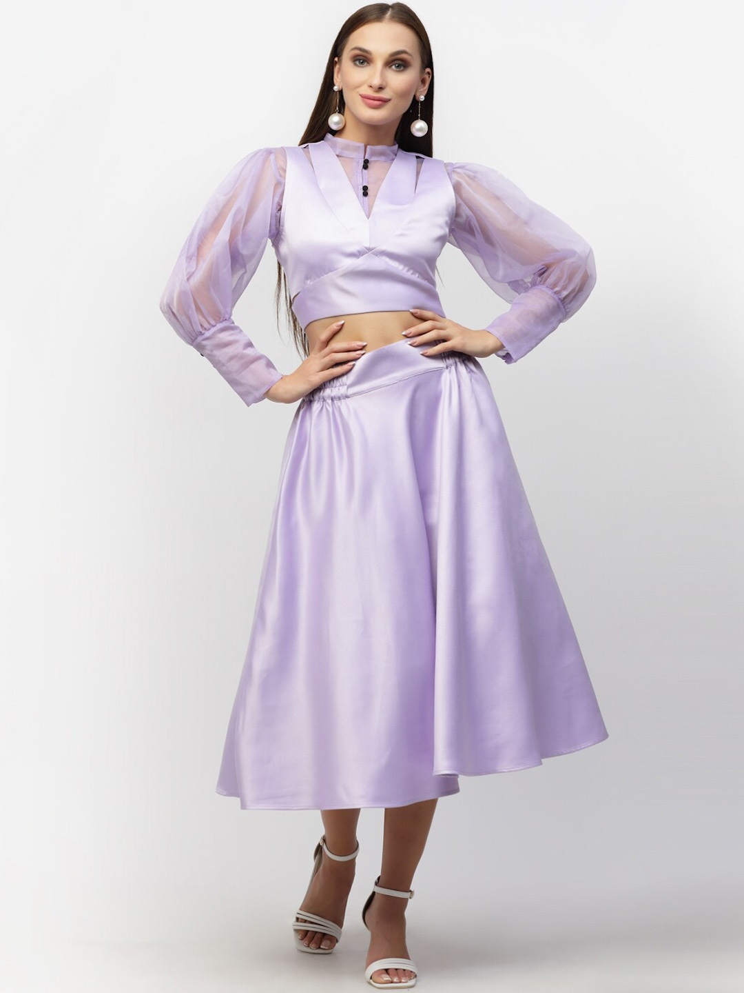 

BLANC9 Women Top and Skirt Co-Ords, Purple