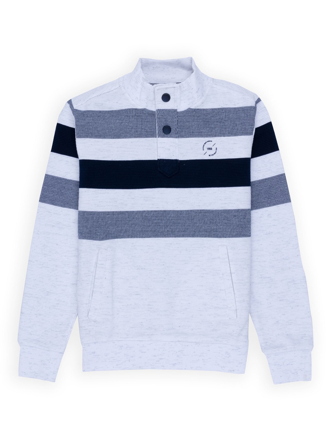 

Status Quo Boys Striped High Neck Cotton Sweatshirt, Blue