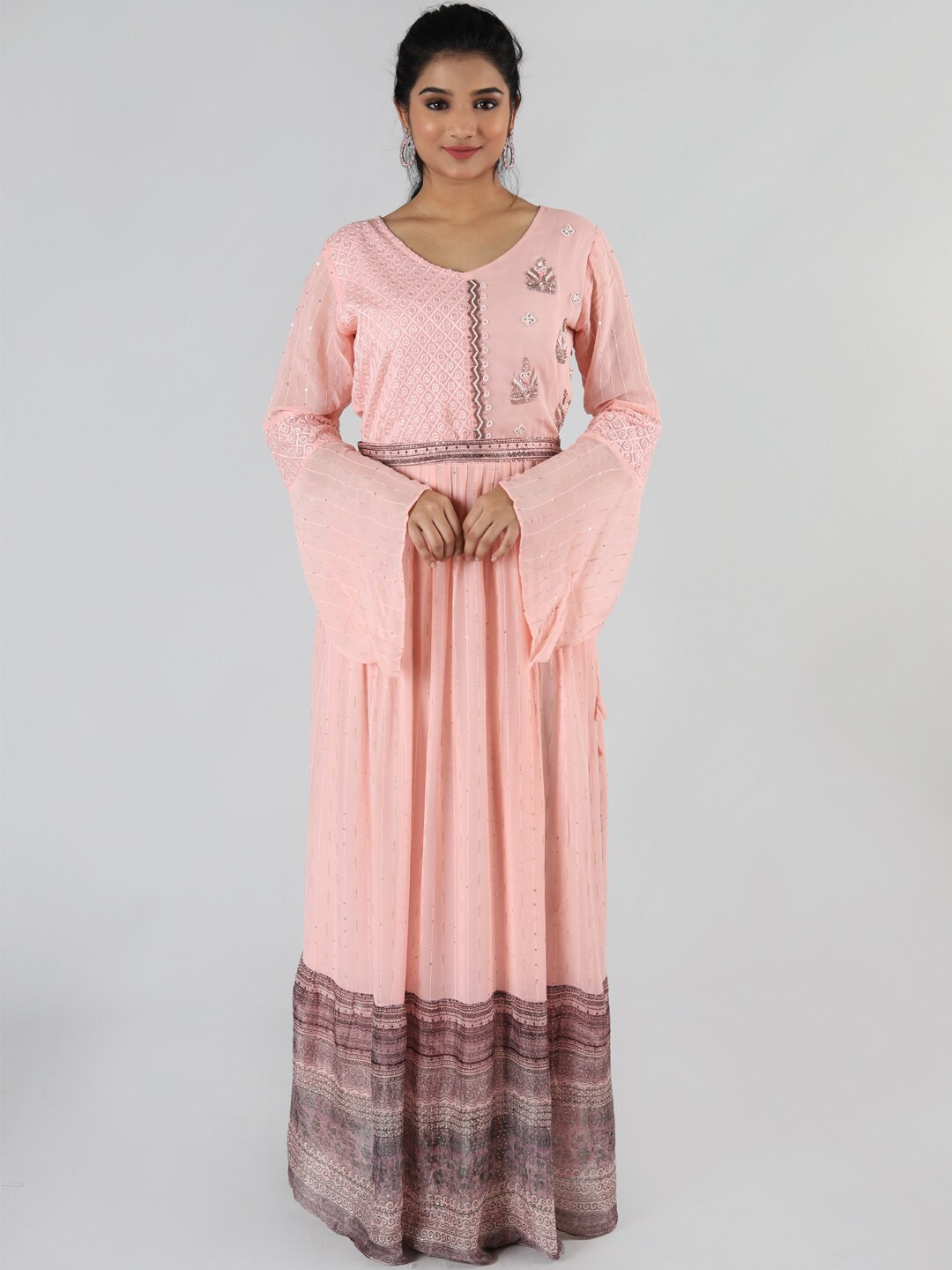 

taruni Women Embellished Maxi Dress, Peach