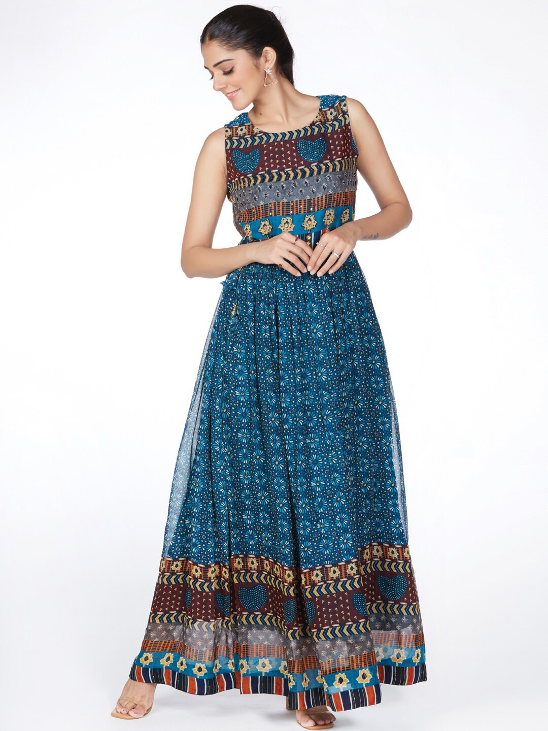 

taruni Women Ethnic Motifs Printed Ethnic Dress, Blue