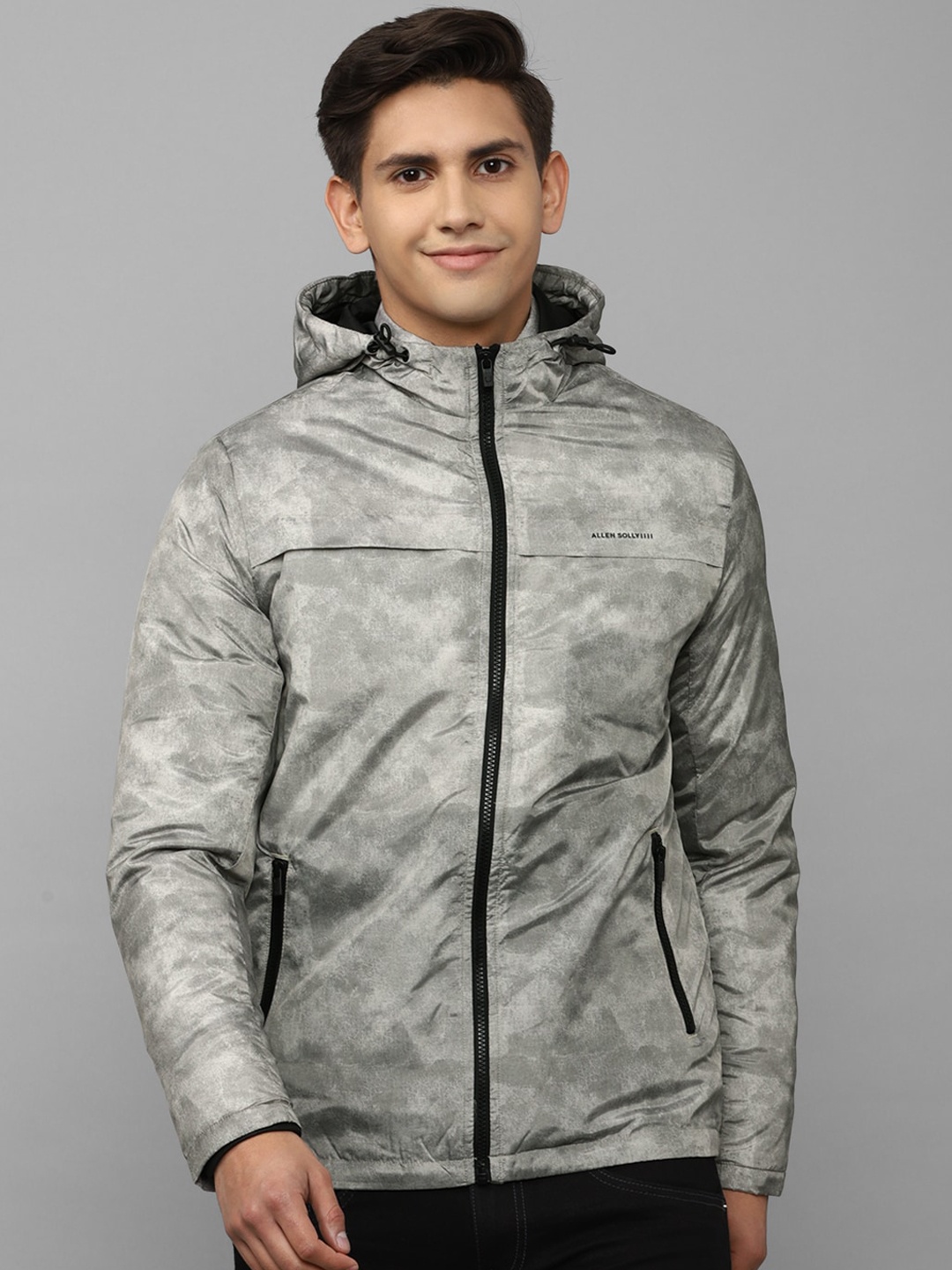 

Allen Solly Men Grey Cotton Camouflage Padded Jacket