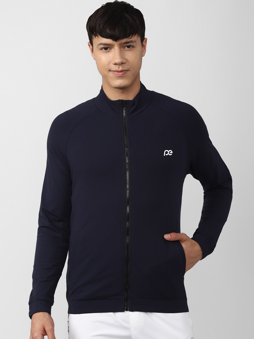 

Peter England Casuals Men Cotton Solid Sporty Jacket, Navy blue