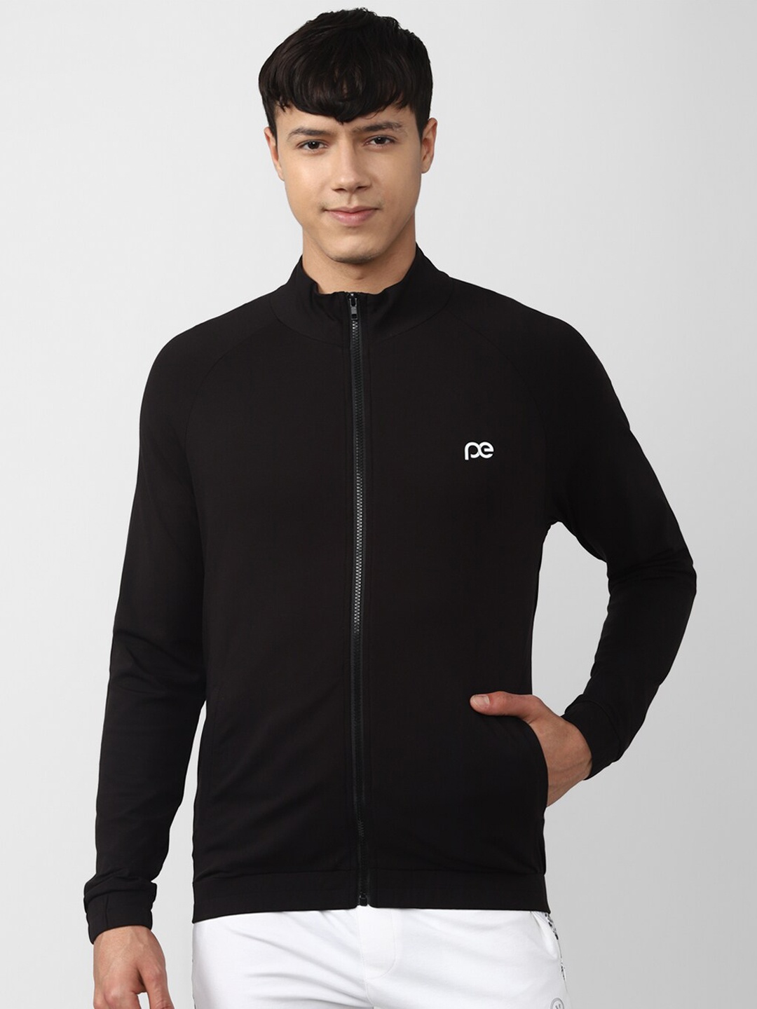 

Peter England Casuals Men Cotton Solid Sporty Jacket, Black