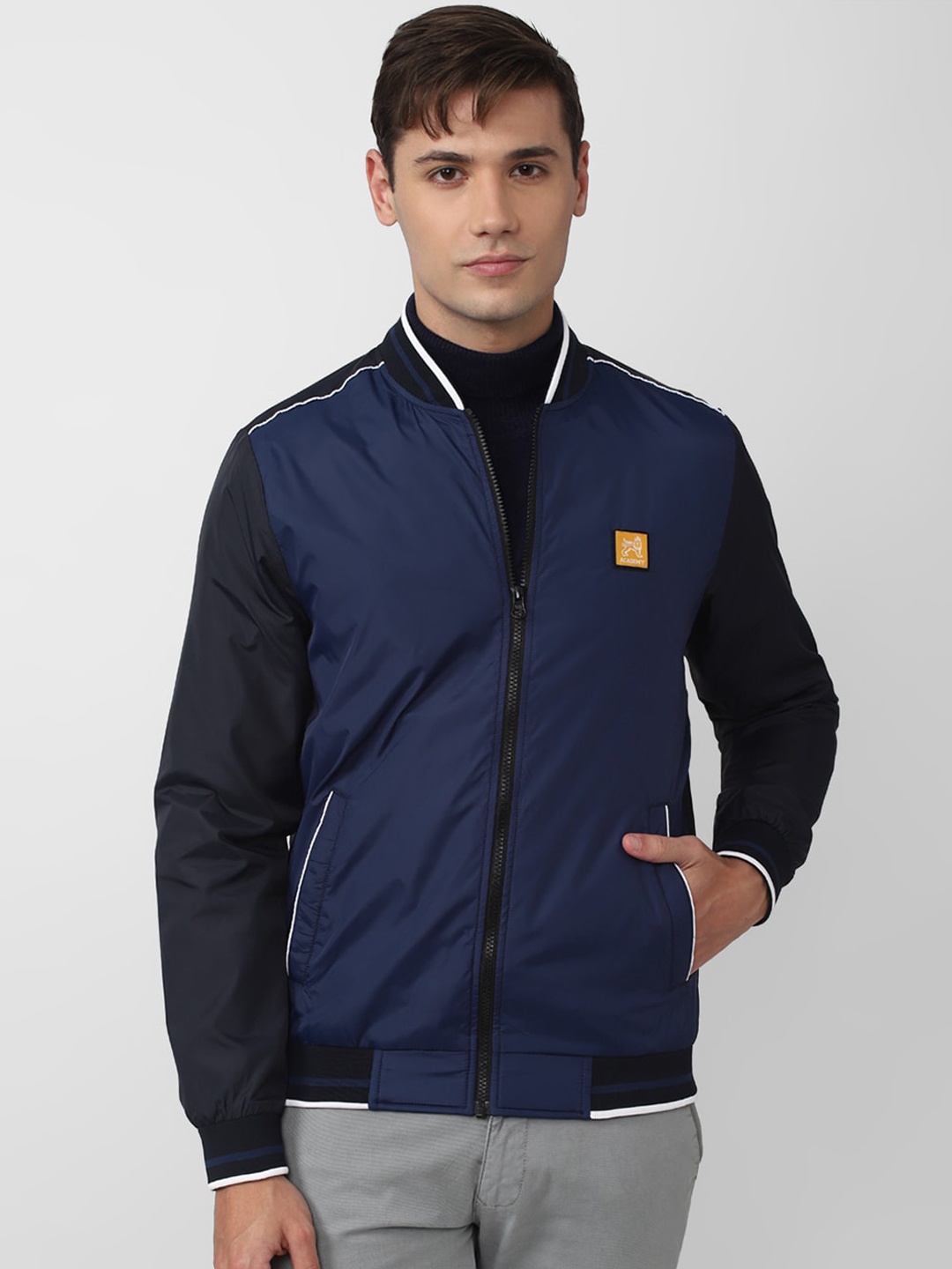

Van Heusen ACADEMY Men Bomber Jacket, Navy blue
