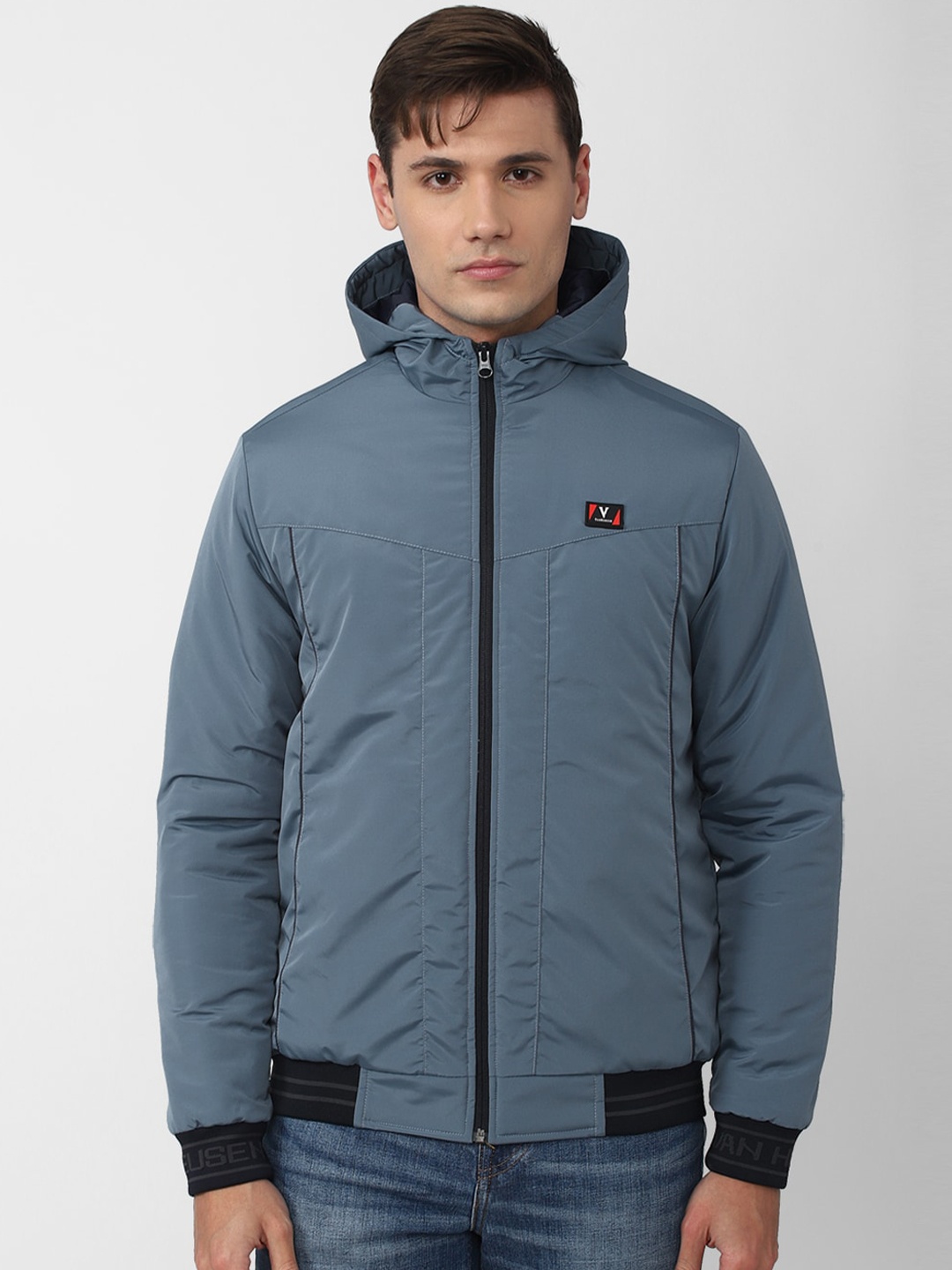 

Van Heusen Sport Men Solid Bomber Jacket, Blue