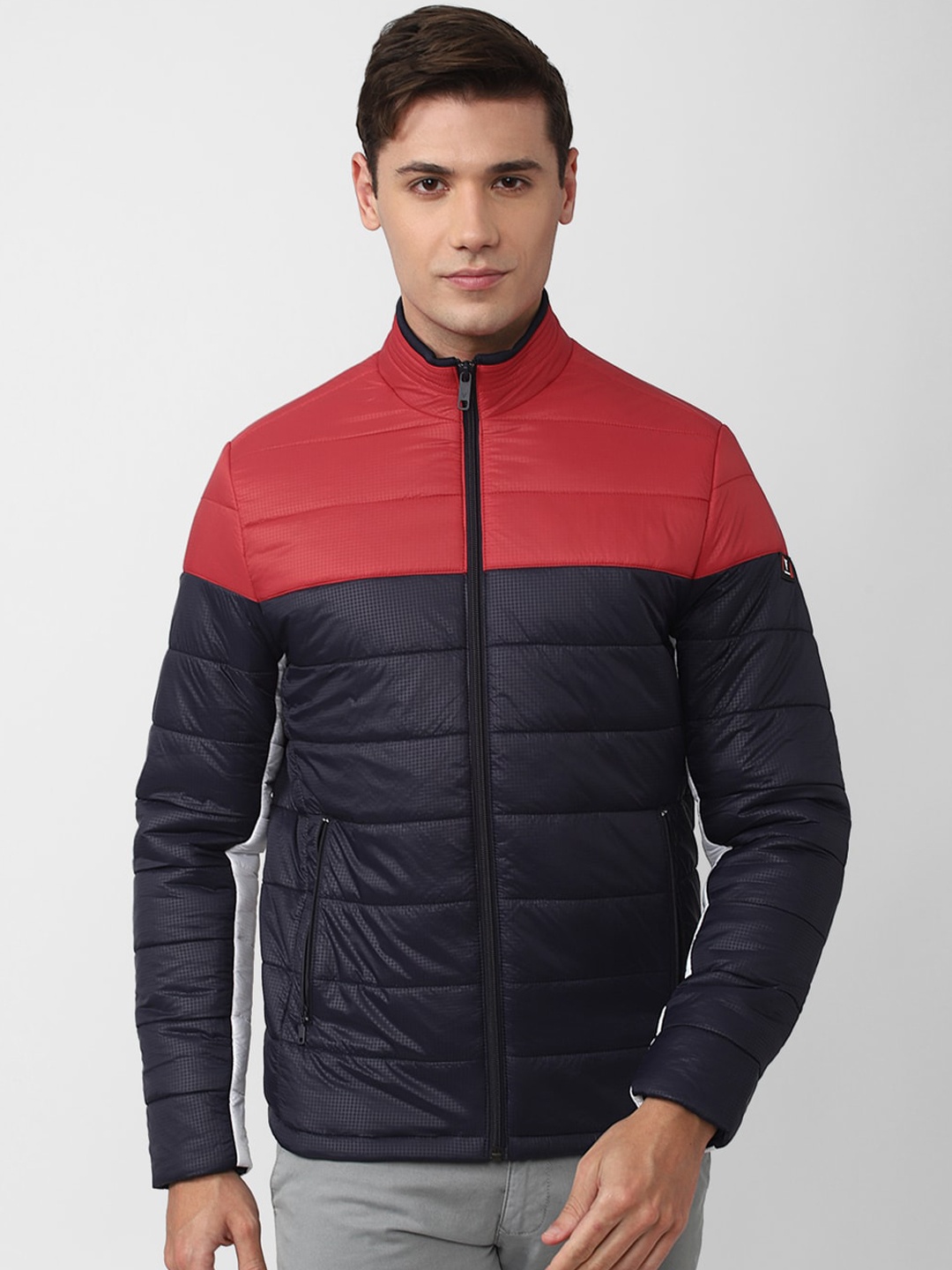 

Van Heusen Sport Men Colourblocked Quilted Jacket, Navy blue