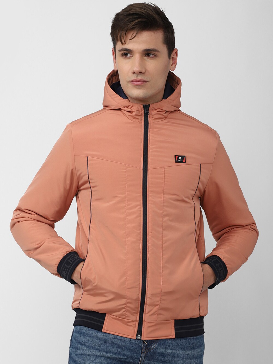 

Van Heusen Sport Men Solid Bomber Jacket, Peach