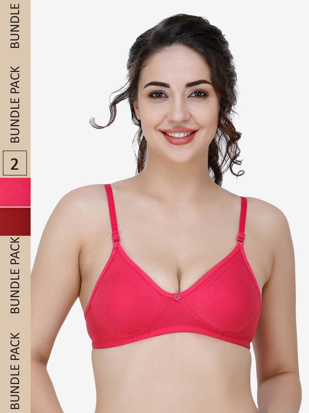 

Docare Pack Of 2 Non Padded Cotton All Day Comfort T-shirt Bra, Pink